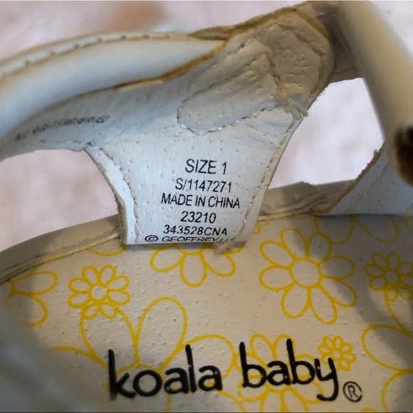 HP🎉Koala Baby White Daisy Flowers Sandals Size 1 - Picture 6 of 6